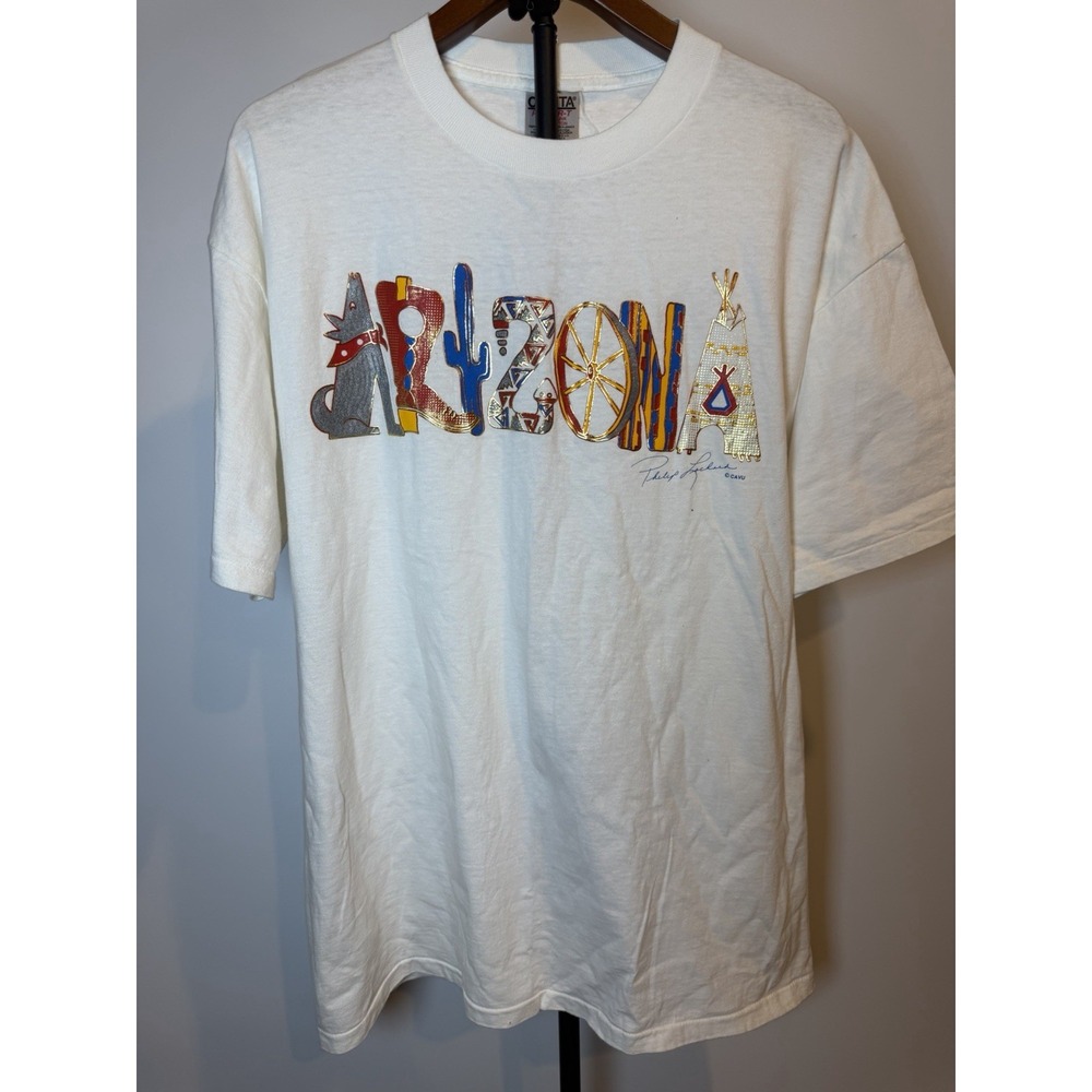 Vintage y2k 2000s arizona travel destination tshirt Size Xl Native Wolf